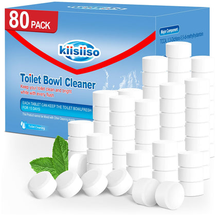 Toilet Bowl Cleaner Tablets 80 PACK, Automatic Bleach Toilet Tank Cleaners, Bathroom Long-Lasting Freshness