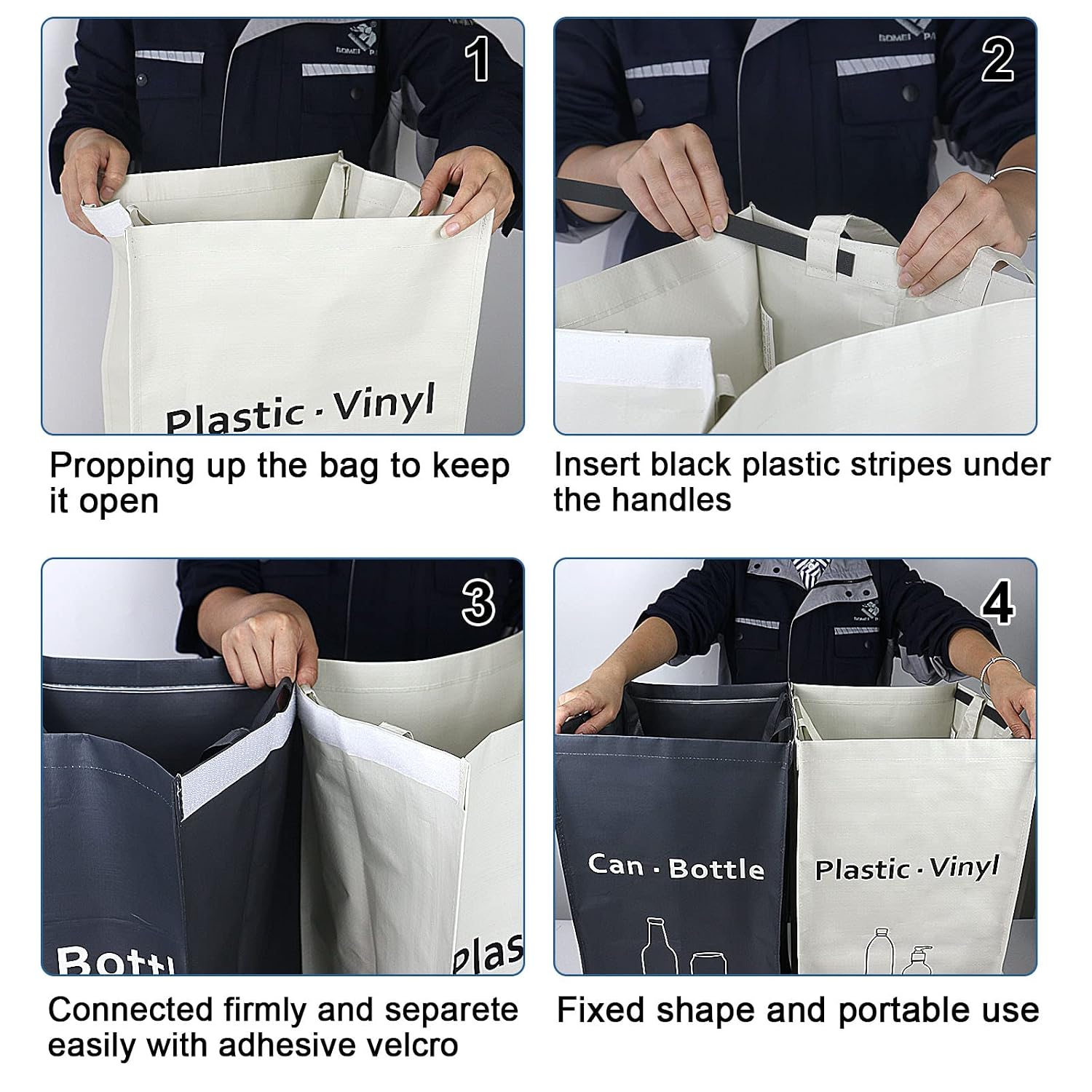 Recycling Bin, Separate Large Recycle Bins for Kitchen - Indoor Home Trash Bin, Recyclable Waste Trash Sorting