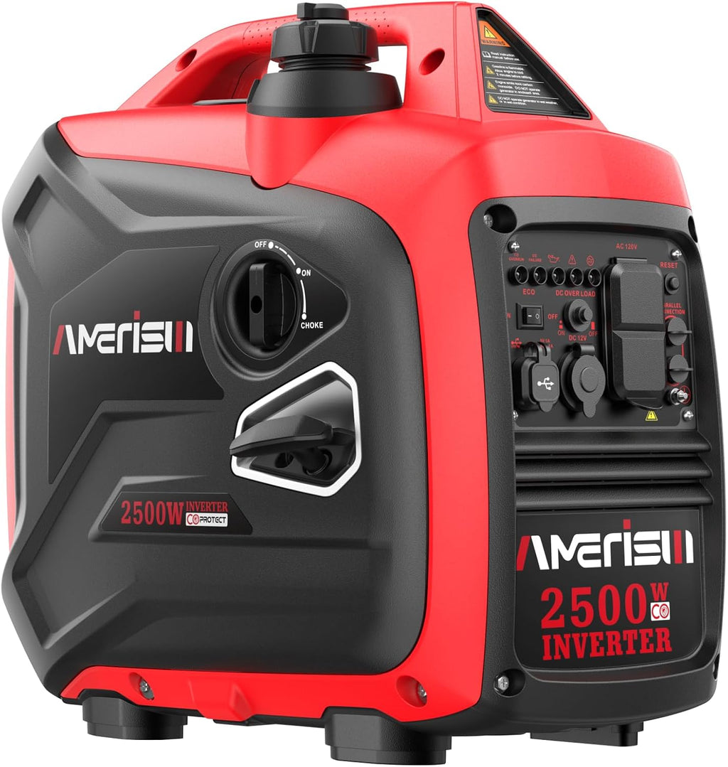 2500W Gas Inverter Generator,Portable Generator with CO Sensor | Super Quiet Lightweight Design,EPA Compliant