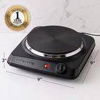 Electric Cast Iron Single Burner, 1000W Hot Plate, Black BGS101B