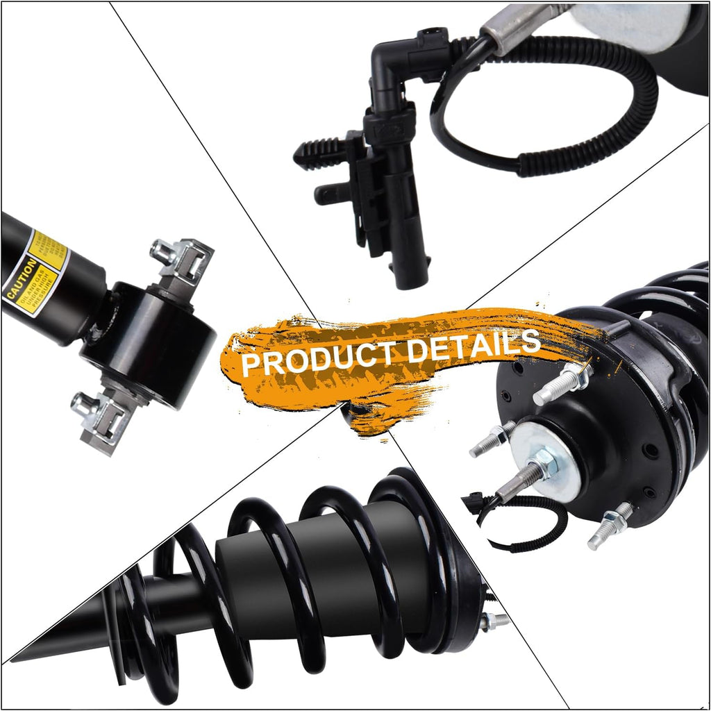 4PCS Front & Rear Shock Absorber Strut Assemblies w/Magnetic 2015-2020 Cadillac Escalade ESV, for Chevy Suburban Tahoe Silverado, for GMC Yukon XL Sierra 1500, Replaces 84176631 84176675