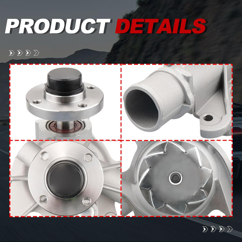 Engine Water Pump Automotive w/Gasket 43070 1252101 Compatible for Ford F150 E150 E250 Econoline Club Wagon Essex 4.2L 1997-2008