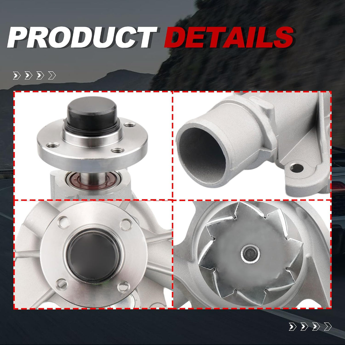 Engine Water Pump Automotive w/Gasket 43070 1252101 Compatible for Ford F150 E150 E250 Econoline Club Wagon Essex 4.2L 1997-2008