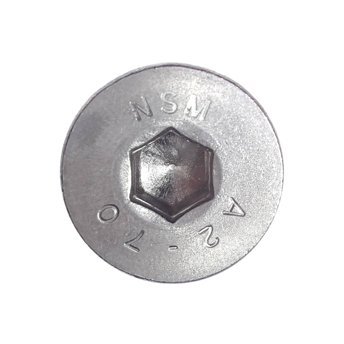 M12-1.75 x 30MM Flat Head Socket Cap Screws, Allen Socket Drive, Din 7991, Stainless Steel A2-70, Full Thread, Plain Finish, Flat Point, Quantity 5 By Fastenere