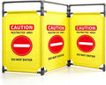 3-Panel Safety Barricade,5.8FT Foldable Security Sign Barrier Gate,Safety Warning Barricade Fence,Traffic
