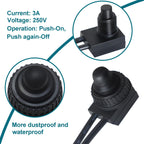 GEPHYNM 5PCS 12V Push Button Switch ON/Off Waterproof SPST