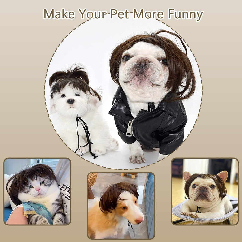 Dog Costume Cat Apparel Dog Toys Curly Braids Headgear Wigs Styling Cute Funny Pet Hair Accessories Decoration for
