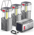 4 Pack Camping Lantern, Rechargeable LED Lanterns, Solar Lantern Battery Powered Hurricane Lantern Flashlights with 3