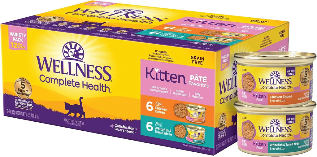 Complete Health Pate Variety Pack Kitten Canned Wet Cat Food, Natural, Protein Rich, Grain Free, Whitefish and