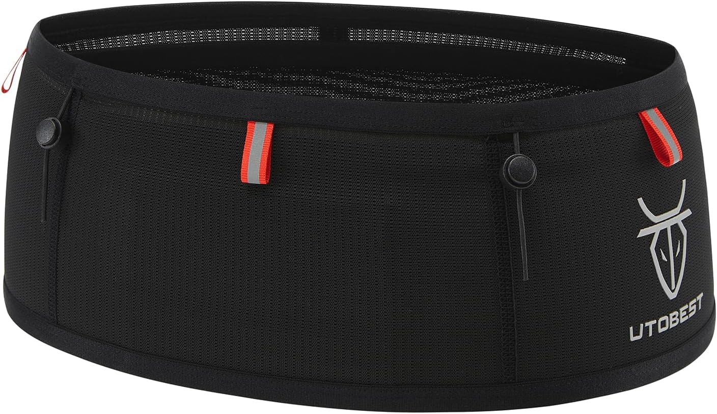 Running Belt for Men & Women, No Bounce Running Waist Pack, B7 Pro | Fits 17 pro max, Easy Phone Access, 4 Pocket
