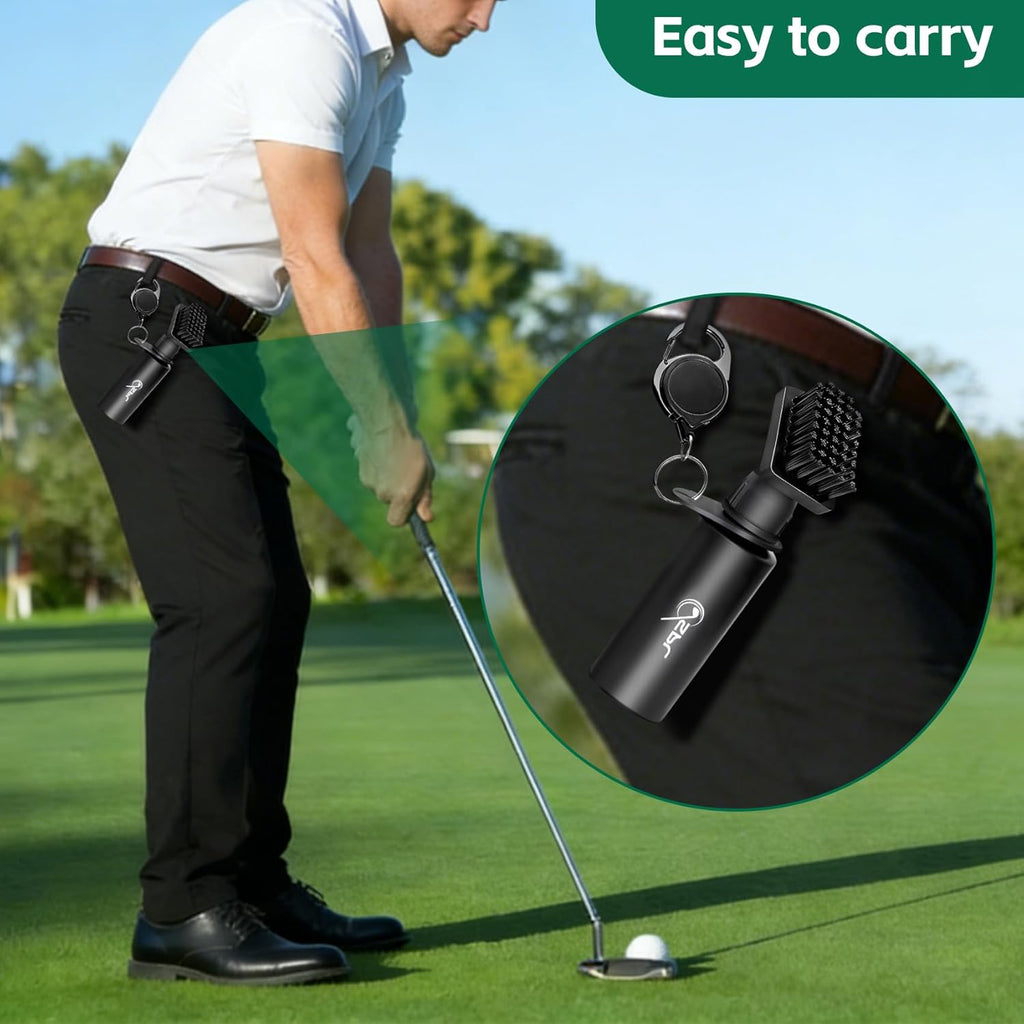 Golf Towel and Golf Club Brush Cleaner Set, 16x16 Inch Premium Microfiber Golf Towel, Golf Club Cleaning Brush with
