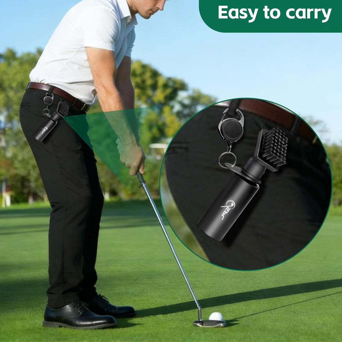 Golf Towel and Golf Club Brush Cleaner Set, 16x16 Inch Premium Microfiber Golf Towel, Golf Club Cleaning Brush with
