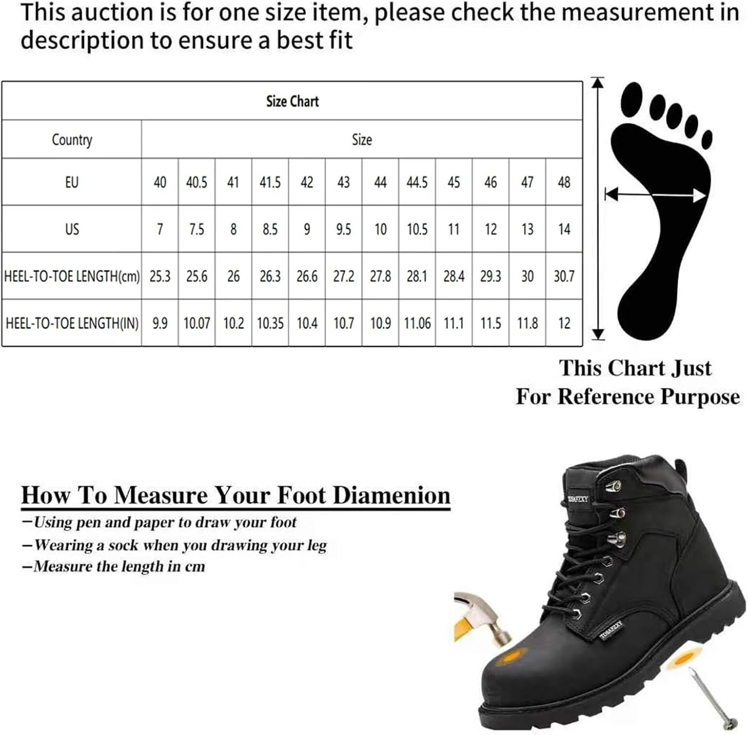 Work Safety Boots for Men Durable Crazy-Horse Leather Indestructible Steel Toe Waterproof and Non-Slip Better Warmth