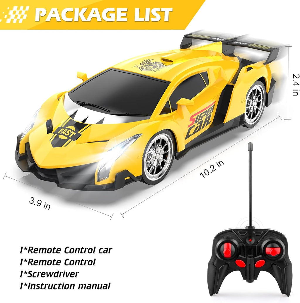 Remote Control Car, RC Cars for Kids 1:18 Electric Toy Car Hobby Racing Car Toys with Lights & Controller, Christmas
