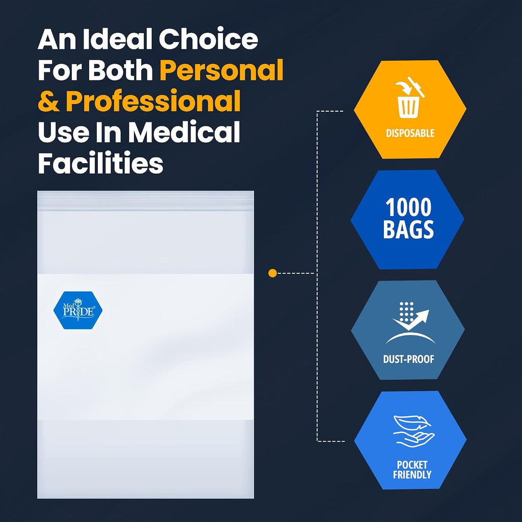 Clear Resealable Zip Closure Storage Bags 10x13 in,1000-Pack