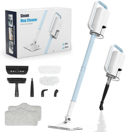 Steam Cleaner, 6 in1 Rotated Steam Mop Cleaner with 2 Modes, 2 Microfiber Pads, 400ML Removable Tank, 23FT Power