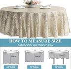 132 Inch Round Champagne Sequin Tablecloth