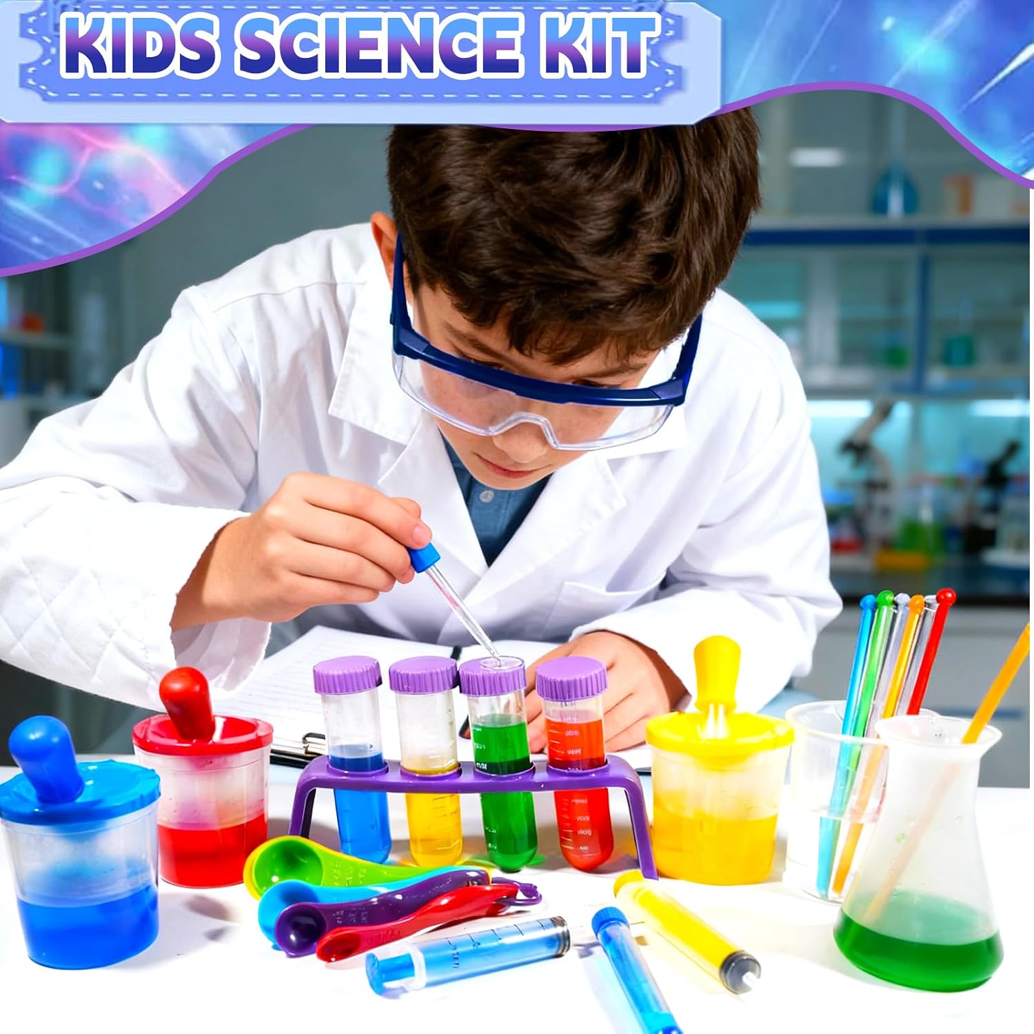 37PCS Science Kits for Kids, Beakers and Test Tubes Experiments | Color Science Experiment Educational Toys Christmas