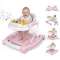 5 in 1 Baby Walker, Music and Lights Foldable Baby Walker with Wheels, 3 Adjustable Heights, with Bouncer Combo