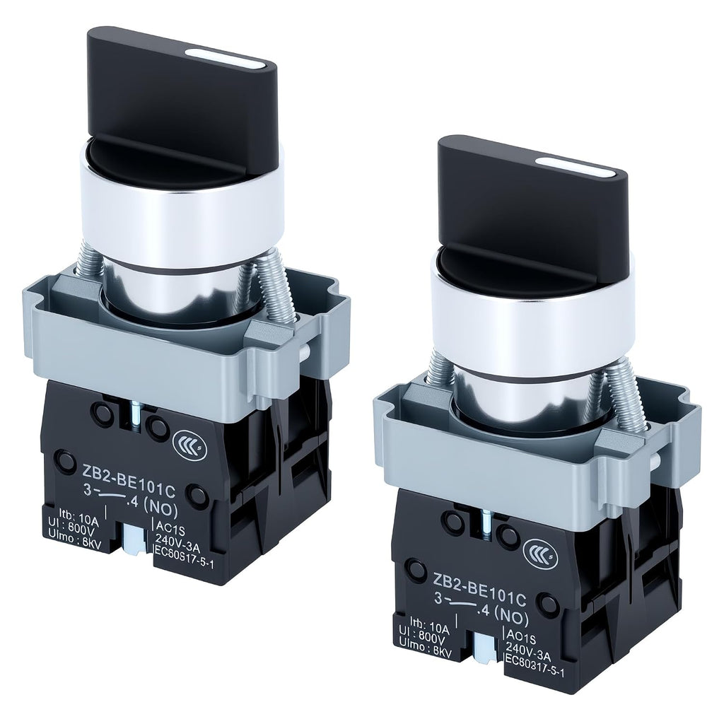 2 Pack 22mm 3 Position Maintained Selector Switch