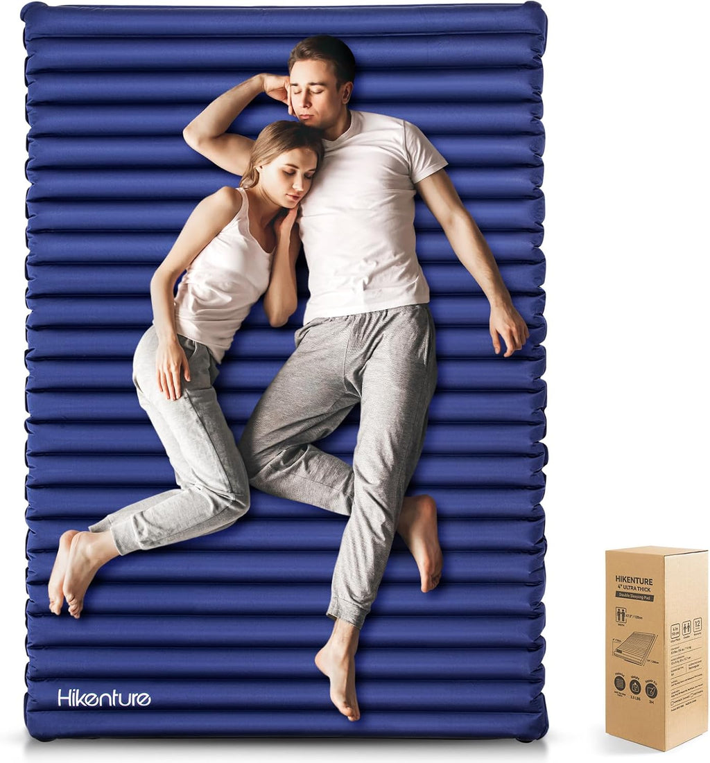 Double Sleeping Pad,Extra Thick 3.75in Camping Mattress 2 Person,Queen Size Inflatable Air Mat,Lightweight and