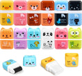 12 Pack Pencil Erasers, Cute Erasers Pencil Eraser with Clean up Roller Pencil Eraser Shaving Roller Case Erasers for
