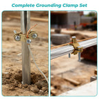 Copper Ground Clamp Set, Includes 2 Pipe/Conduit Clamps (1/2”–1”)