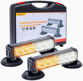 Amber/White Magnetic Wireless Flashing Strobe Light for Vehicles Trucks Car, Battery Operated Rechargeable LED Safety