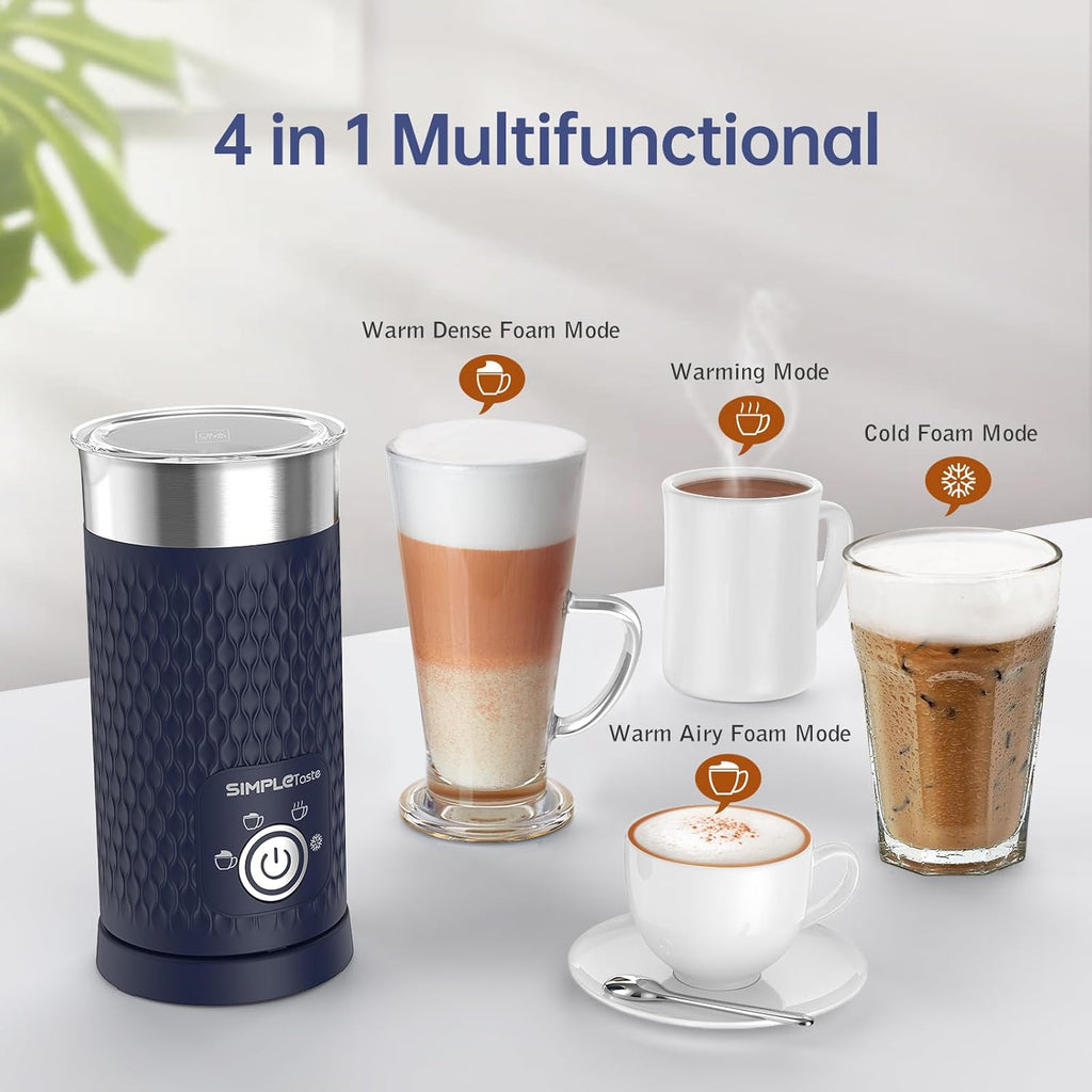 Milk Frother, 4-in-1 Electric Milk Steamer, Automatic Warm and Cold Foam Maker and Milk Warmer for Latte