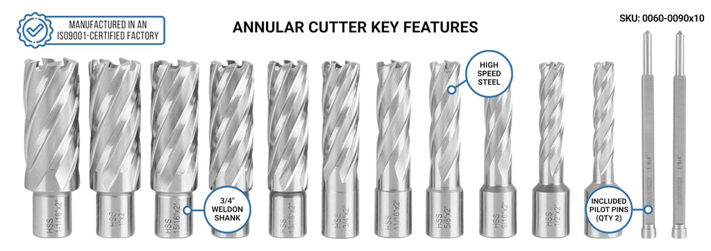 Accusize Industrial Tools HSS Annular Cutter, N2