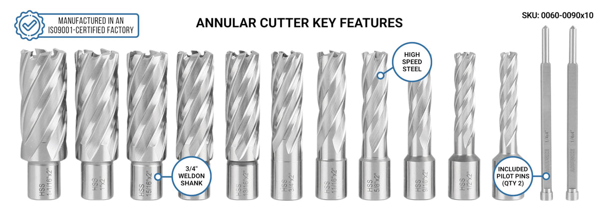 Accusize Industrial Tools HSS Annular Cutter, N2