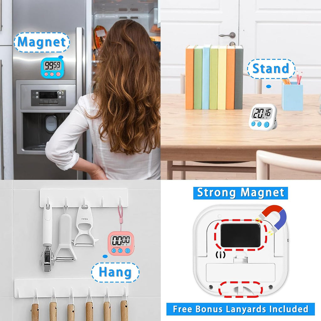 Digital Kitchen Timers, Classroom Timers for Kids Teachers, 6 Color