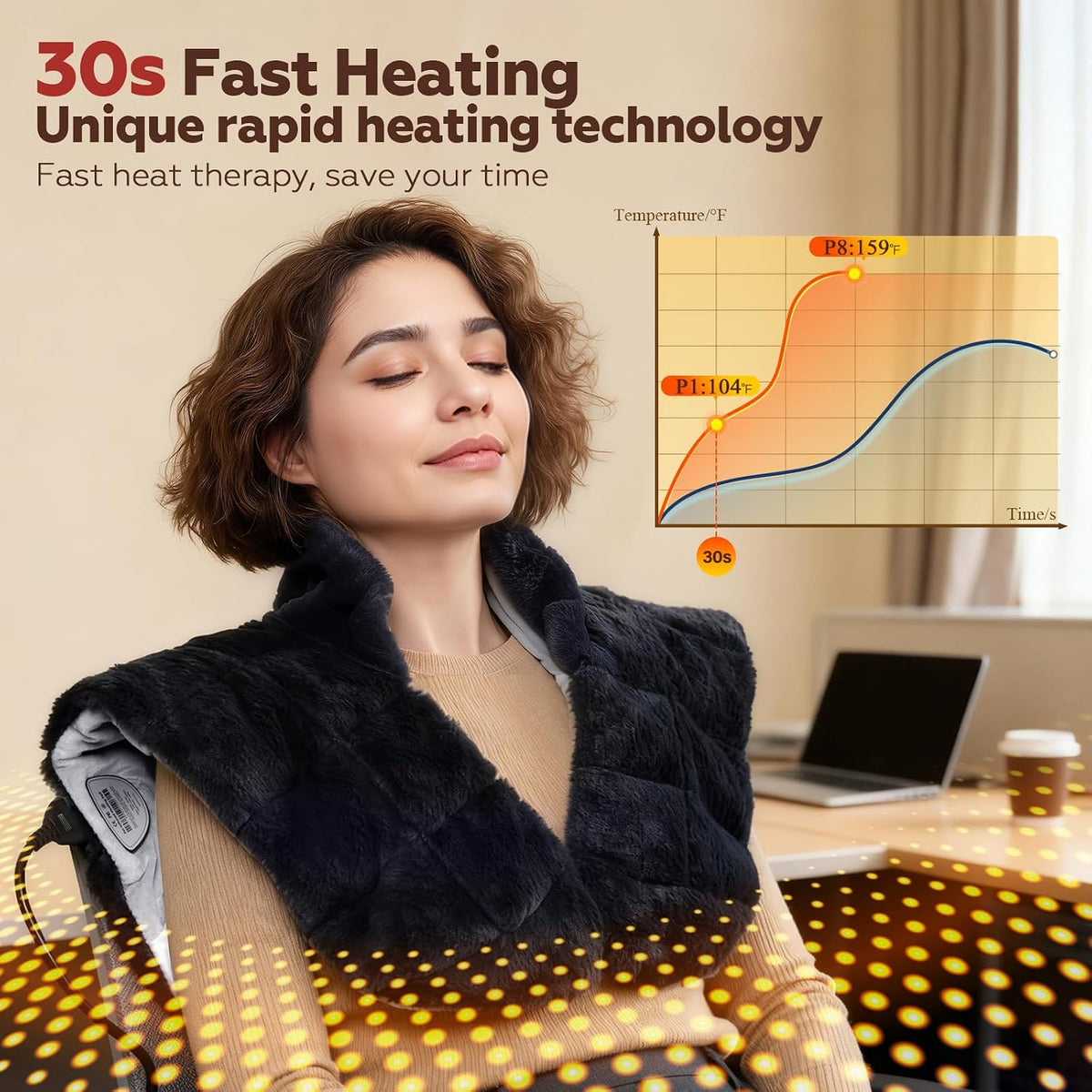Weighted Heating Pad for Neck and Shoulders and Back, 30s Fast Heat
