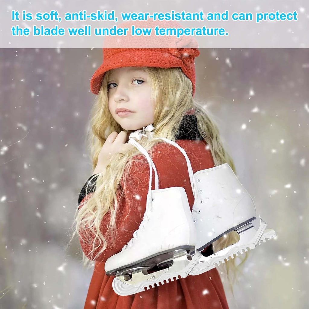 Ice Skate Guards, 2 Pack, Hockey Shoes Ice Skates Blade Covers, Adjustable Figure Skate Protector Accessories