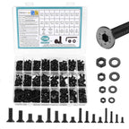 1144 PCS M3 M4 M5 M6 Countersunk Screws Assortment Kit, Hex Head Socket Set