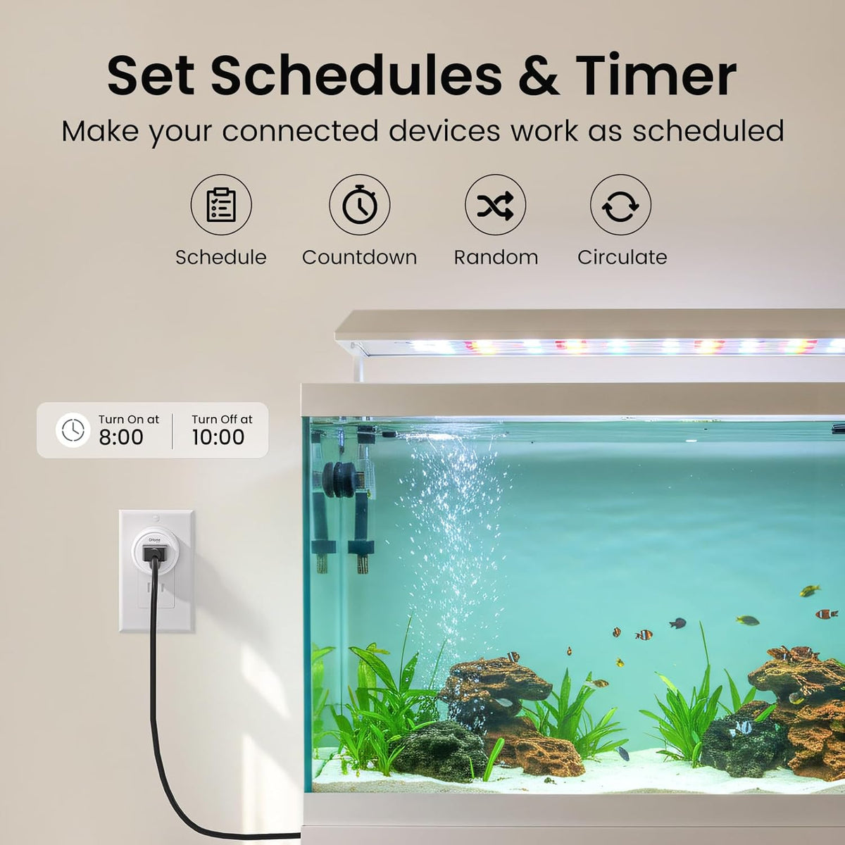 Plug Mini, WiFi Smart Outlet Plug Works with Alexa and Google Home, Timer Outlet with APP Control, 2.4GHz Network