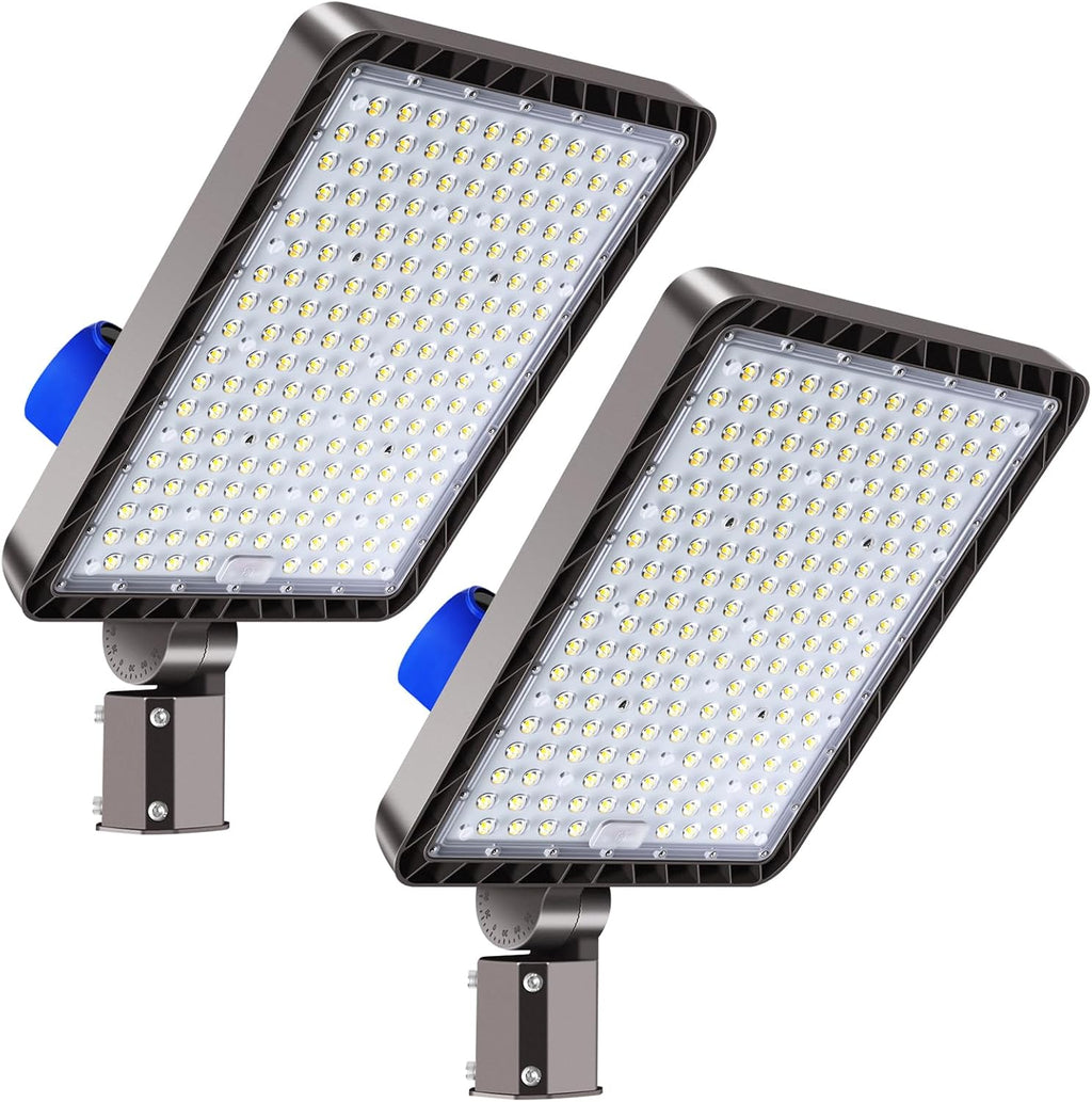 480W 2 Pack LED Parking Lot Lights with Slip Fit Adjustable