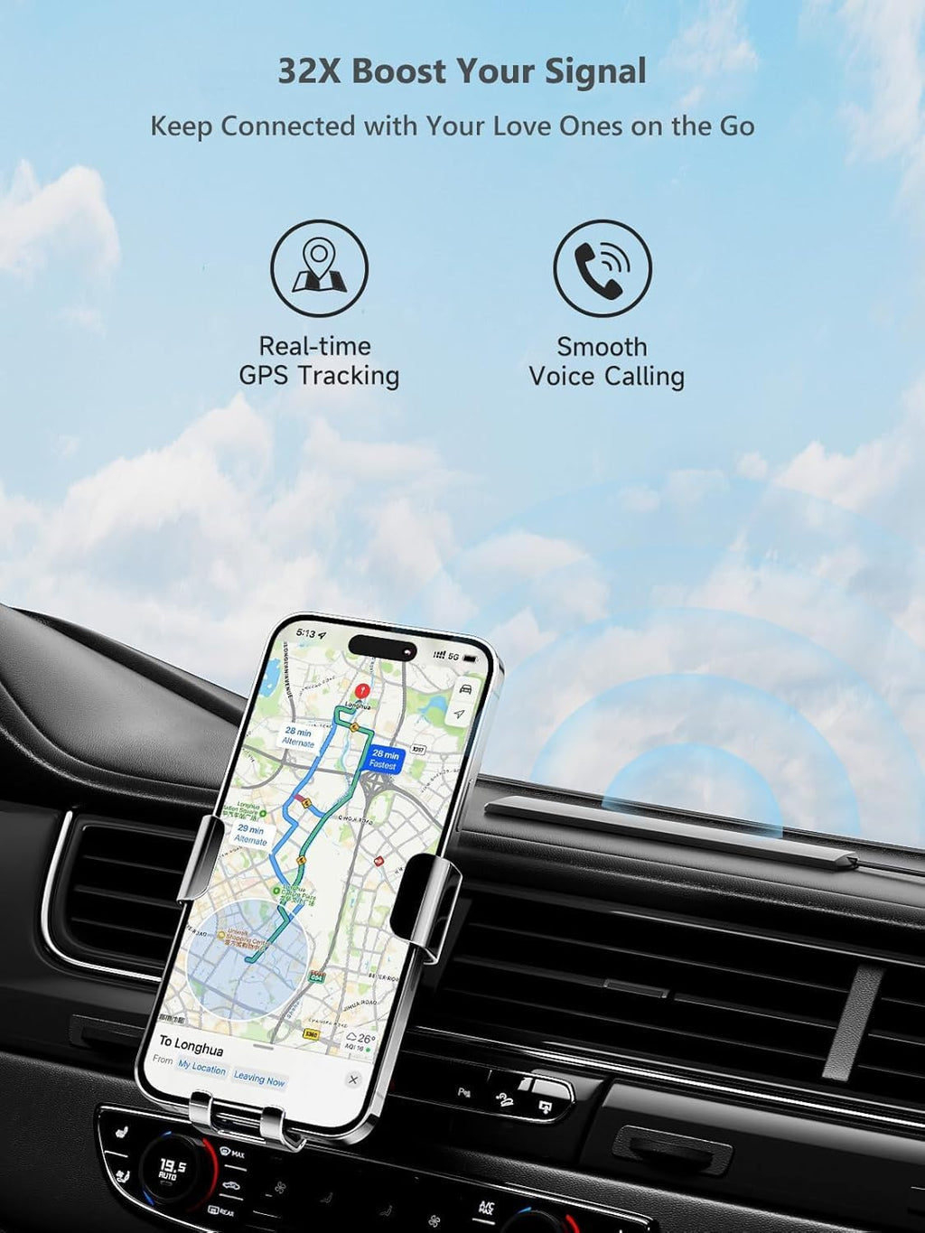 Cell Phone Signal Booster for Car, Truck and SUV | Boosts Signal for All U.S. Carriers on Band 2, 4, 5, 12, 13 and 17