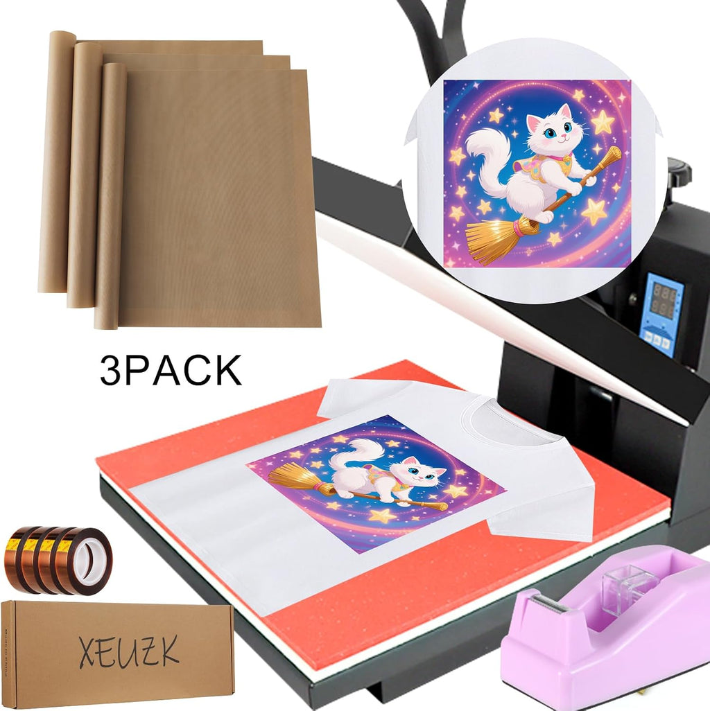 Sublimation Shirts Tool Kits With 8 T Shirt rulers, 3Pack Teflon Sheet for Heat Press 12*16in, Heat Resistant Gloves