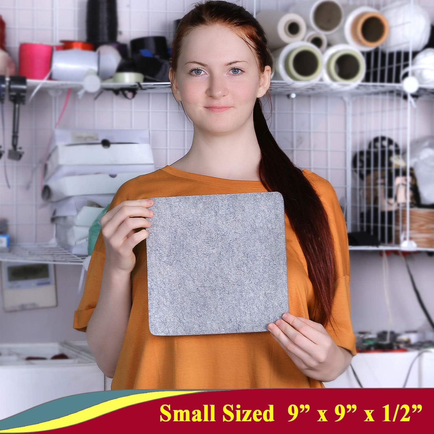 Wool Pressing Mat - 9" x 9" Quilting Ironing Pad - 100% New Zealand Felted Wool Iron Board for Quilters, Great for