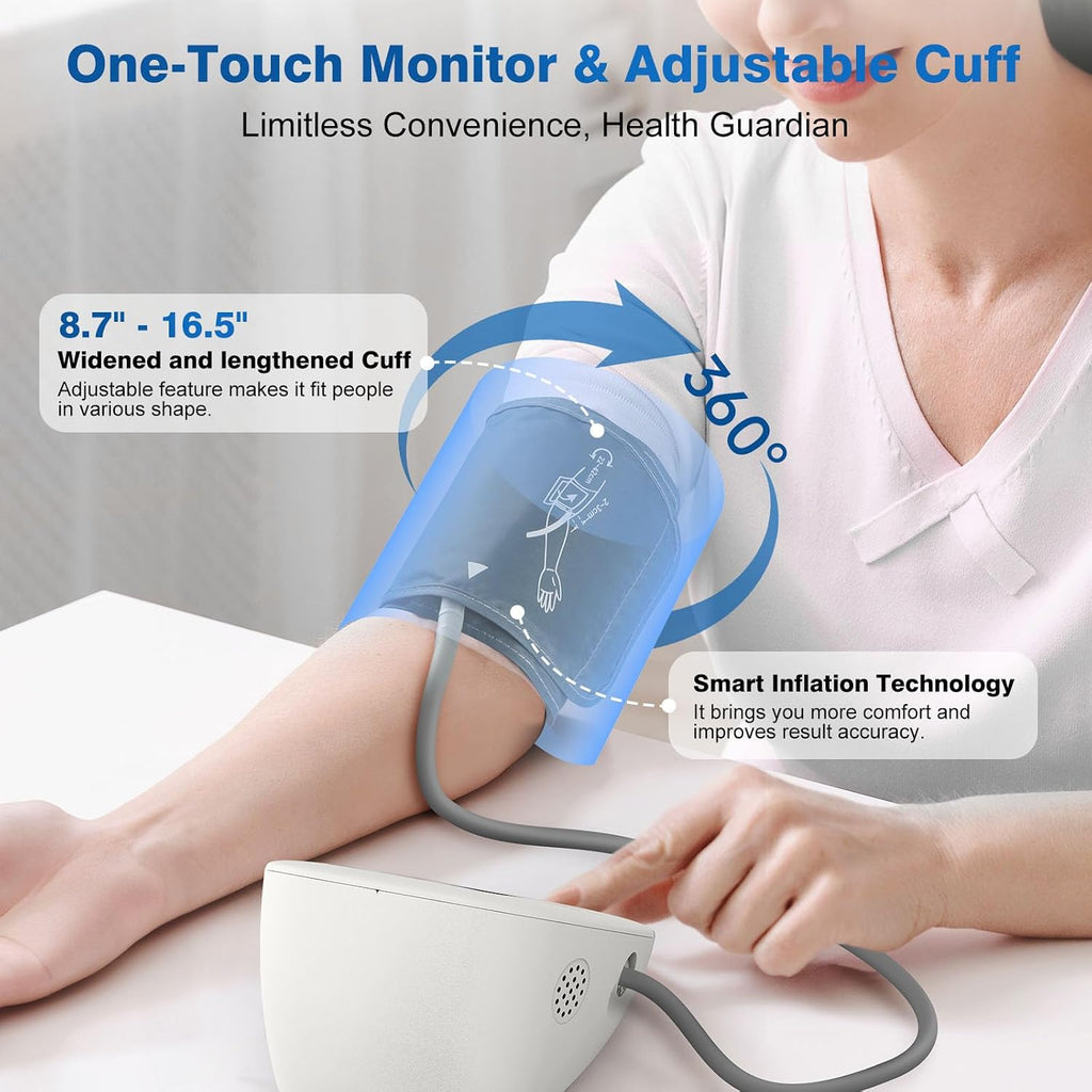 Blood Pressure Monitors for Home use, Automatic Digital BP Machine, Adjustable Upper-Arm Blood Pressure Cuff(8.7''