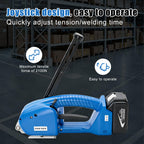 Electric Strapping Machine for 1/2-5/8in PP/PET Straps, Automatic Handheld Strapping Tool with Two Batteries, Semi