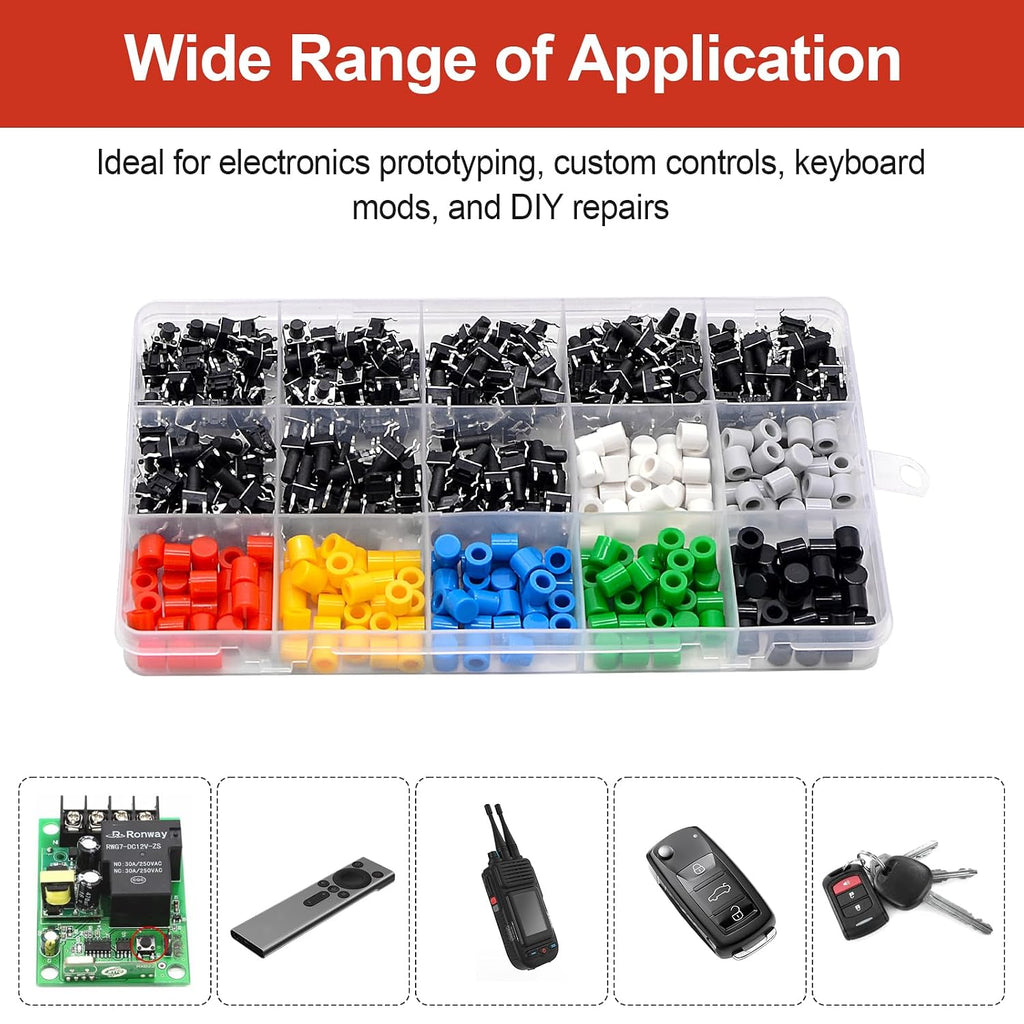 420Pcs Tactile Push Button Switch Set