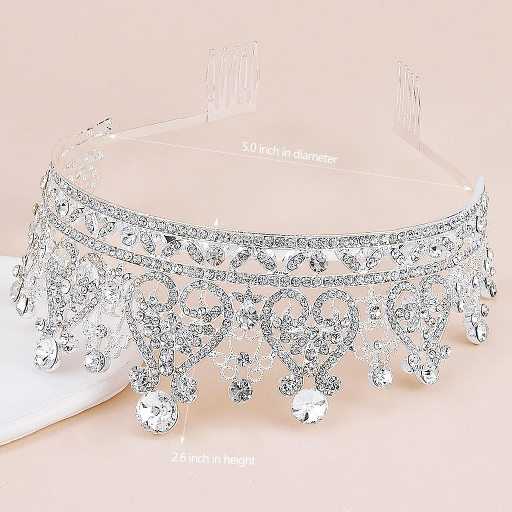 Tiaras and Crowns for Women Crystal Wedding Tiara for Bride, Royal Queen Crown Princess Tiara Quinceanera Crown