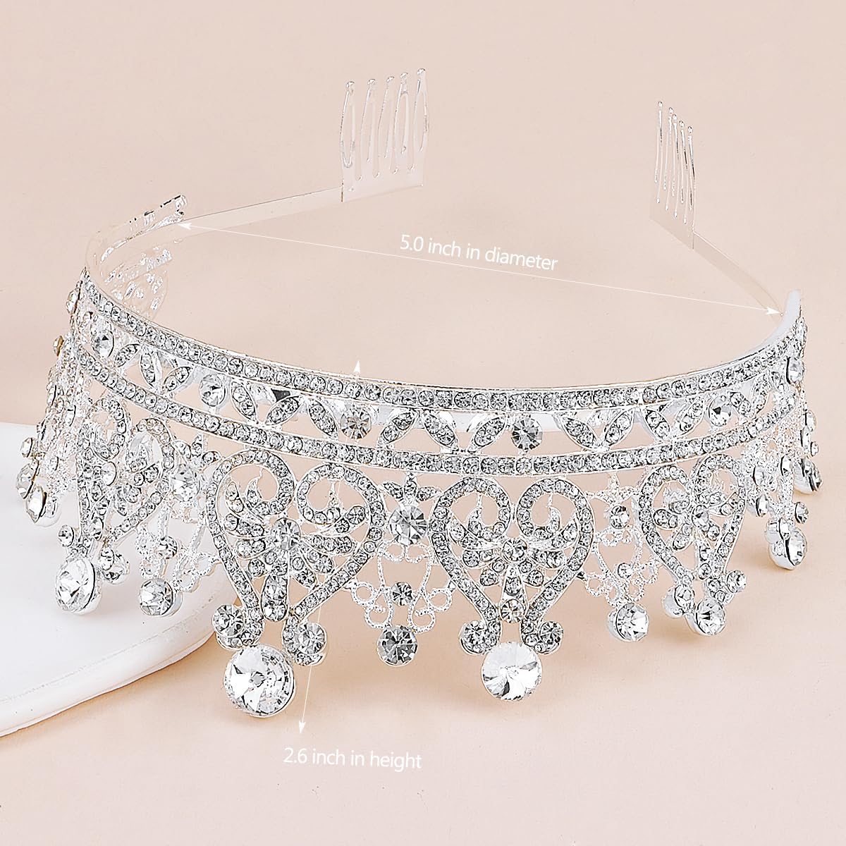 Tiaras and Crowns for Women Crystal Wedding Tiara for Bride, Royal Queen Crown Princess Tiara Quinceanera Crown