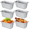 1/3 Pan 6 Inch Deep Stainless Steel Hotel Pans, 6 Pack