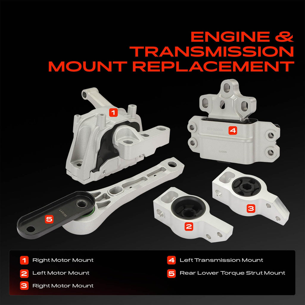 A-Premium Engine Motor and Transmission Mount Kit, with Torque Strut Mount