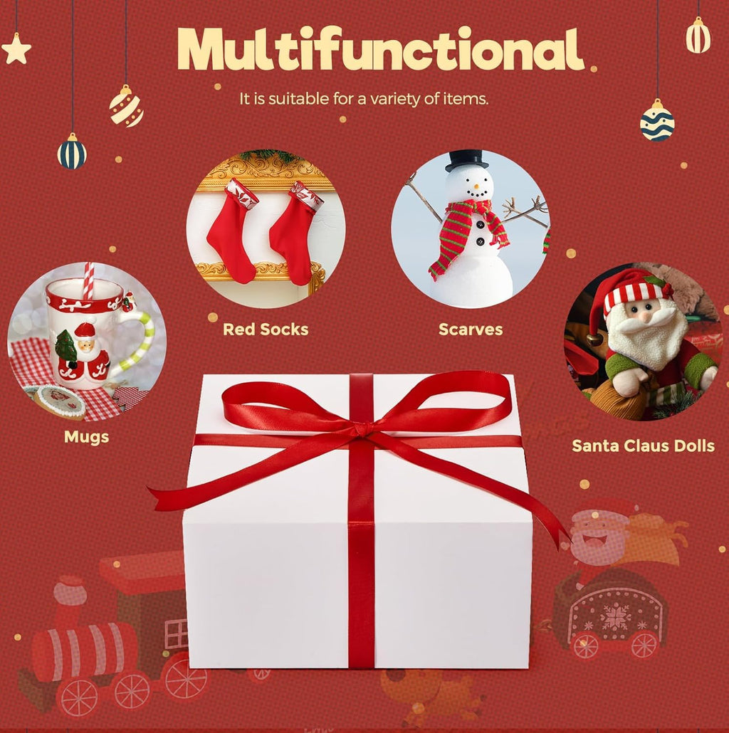 Gift Boxes 8x8x4'' 250 Pack Bulk White Gift Box with Lids