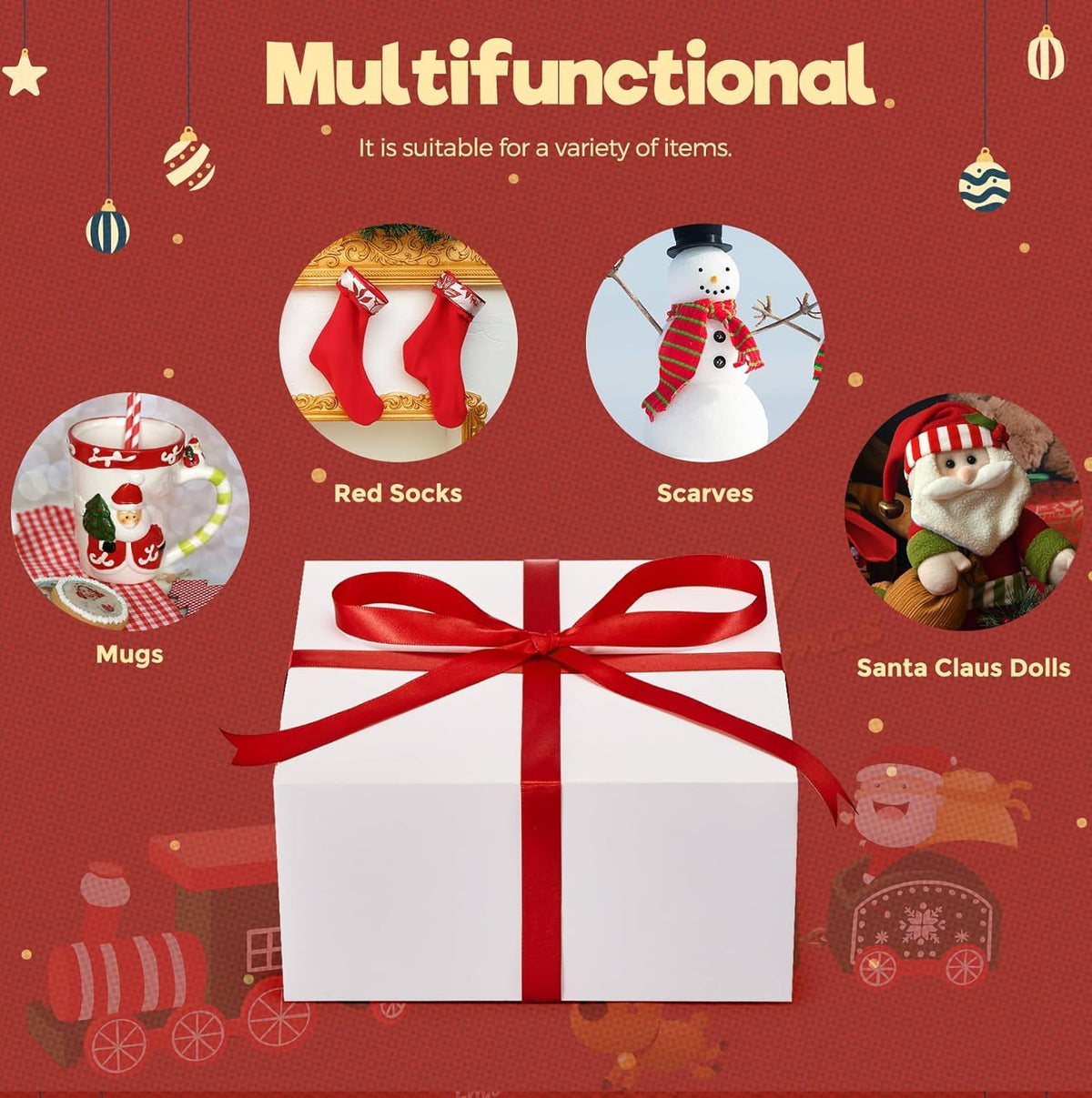 Gift Boxes 8x8x4'' 250 Pack Bulk White Gift Box with Lids