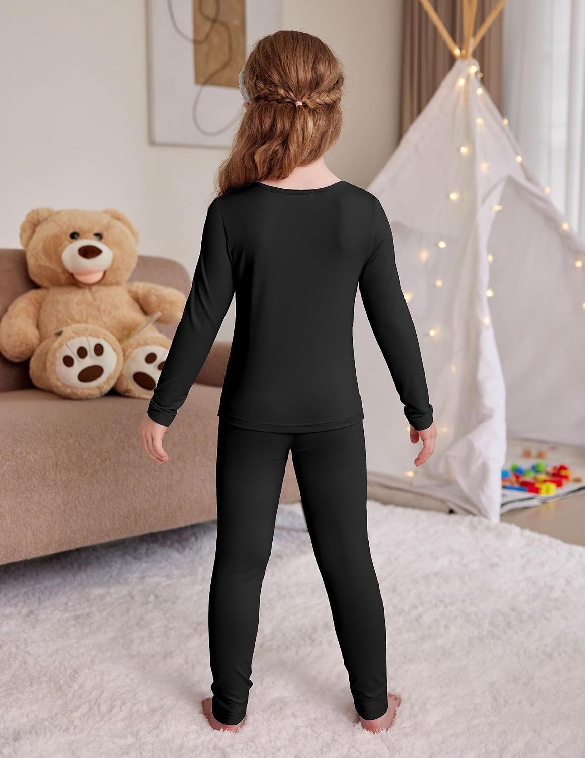 Thermal Underwear for Kids Long Johns Girls Base Layer Top Bottom | Super Soft Thermals Shirt & Leggings, 2 Piece